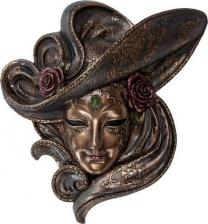 Фигурка Veronese Венецианская маска "Розы" (цвет бронзовый) WS-344