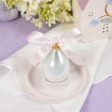 Фигурка Zapel Яйцо пасхальное Пасха перламутр белый, выдувное стекло