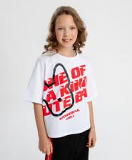 Футболка для девочки Button Blue Футболка 124BBGJC12060200, белый, 146