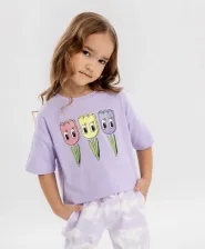 Футболка для девочки Button Blue Футболка 124BBGMC12033100, сиреневый, 122