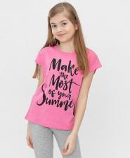 Футболка для девочки Button Blue Футболка детская 122BBGB12033600 розовый р.116