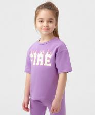 Футболка для девочки Button Blue Футболка детская 123BBGMC12303100 фиолетовый, 116