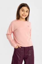 Футболка для девочки Button Blue Футболка с длинным рукавом и принтом розовая для девочки, 164, 224BBGJC1210