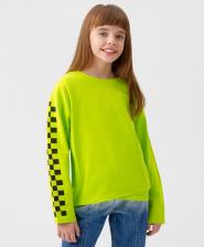 Футболка для девочки Button Blue Лонгслив детский 123BBGJC12105500, цвет салатовый, размер 134
