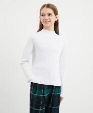 Футболка для девочки Gulliver Водолазка вязаная полуприлегающего силуэта молочная для девочки (140)