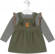 Футболка для малыша Tous Комплект для малыша полосатая футболка и сарафан с юбкой, темно-зеленый