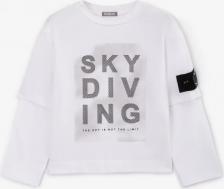 Футболка, поло для мальчика Gulliver Лонгслив, имитирующий многослойность белый для мальчика (110)