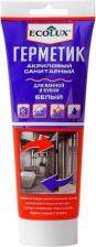 Герметик EcoLux Акриловый герметик санитарный белый, 200 мл 4607133683801