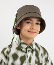 Головной убор Gulliver Панама из поплина с декором из цветного шнура хаки для мальчика (54)