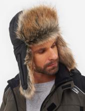 Головной убор Huntsman Шапка ушанка мужская 1547849307 черная, р.56-58