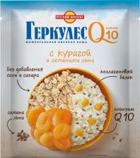 Готовый завтрак Hercules Каша овсяная Q10 моментального приготовления с курагой, 35 г