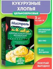 Готовый завтрак Мистраль Хлопья Фермерские кукурузные, 400гр