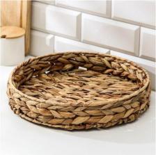 Корзина Доляна Корзинка для подачи Камыш, d=32 см, из соломы 7514822