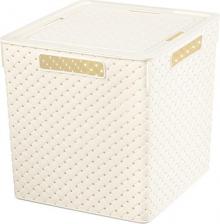 Коробка EL Casa Коробка для хранения квадратная "Береста", цвет: слоновая кость, 29,4x29,4x30,1 см, 23 литра