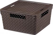 Коробка EL Casa Коробка для хранения квадратная "Береста", цвет: венге, 29,4x29,4x15,1 см, 11 литров
