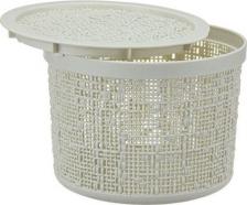 Коробка IDEA Коробка бязь с крышкой D22см 4,5л белый ротанг