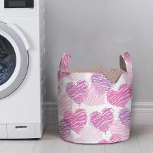 Корзина JoyArty Корзина для белья в ванную органайзер Мелковые сердечки 35x35 см