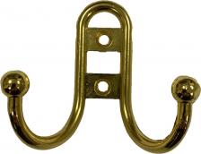 Крючок Локри Двухрожковый крючок Крючок R15, 2-х рожковый, золото 10934