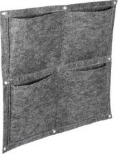 Органайзер Qwerty Органайзер квадратный, из фетра, 4 кармана, 50*50 см, 2,5 л*4, серый