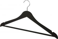 Хранение вещей Рыжий Кот Пластиковая вешалка c выемками с покрытием soft-touch, черный 107879