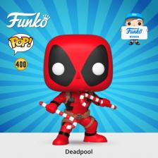Игровой набор Funko Фигурка ! Bobble Marvel Holiday Deadpool w/ Candy Canes (400) 33985