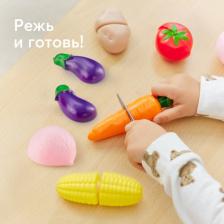Игровой набор Happy Baby Игрушечные овощи на липучках с ножом, набор для детской игровой кухни