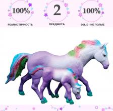 Игровой набор Masai Mara Фигурка MM206-428 Мир фэнтези Семья фиолетовых сказочных лошадей, 2 предмета