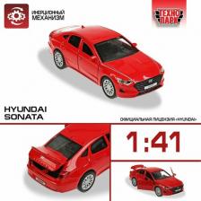 Автомобиль Технопарк Машина металл HYUNDAI SONATA длина 12 см, двери, багаж, инерц, красн SONATA-12-RD