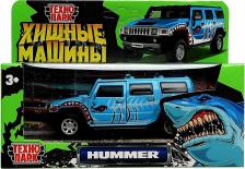 Автомобиль Технопарк Машина металлическая HUMMER H2 Хищники 12 см, двери, багажник, инерция, голубой