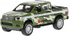 Автомобиль Технопарк Машина с инерционным механизмом Toyota Hilux зеленый камуфляж 12см