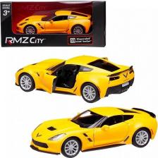 Автомобиль Uni-Fortune Машина металлическая RMZ City 1:32 "Chevrolet Corvette Grand Sport", желтый матовый цвет, двери открываются