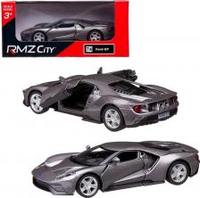Автомобиль Uni-Fortune Машина металлическая RMZ City 1:32 "Ford GT 2019", серый цвет, полоса, двери открываются