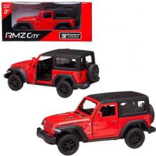 Автомобиль Uni-Fortune Машина металлическая "RMZ City", 1:32 Jeep Rubicon 2021, открытый верх, инерционный механизм, двери открываются, красный матовый цвет