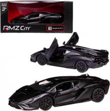 Автомобиль Uni-Fortune Машина металлическая RMZ City 1:32 "Lamborghini Sian", черный матовый цвет, двери открываются