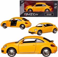 Автомобиль Uni-Fortune Машина металлическая RMZ City 1:32 "Volkswagen New Beetle", желтый матовый цвет, двери открываются