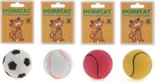 Игрушка для кошек Homecat Мяч спортивный для кошек резина, текстиль, в ассортименте, 6.3 см