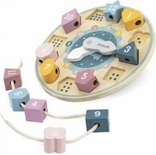 Игрушка для самых маленьких Viga Игра Часы-пазл со шнуровкой в коробке