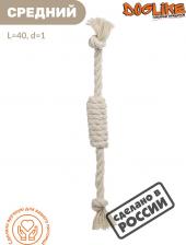 Игрушка для собак Doglike Сарделька средняя канат для собак текстиль белый (40 см)