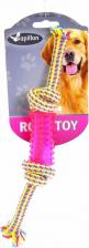 Игрушка для собак Papillon Грейфер для собак Плетеная веревка с пластиковой гантелькой, длина 24 см