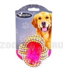 Игрушка для собак Papillon Грейфер для собак Плетеный мячик с пластиковым кольцом, длина 8 см