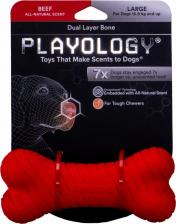 Игрушка для собак Playology Dual Layer Bone двухслойная жевательная косточка с ароматом говядины