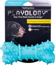 Игрушка для собак Playology Puppy Teething Bone дентальная жевательная косточка с ароматом арахис