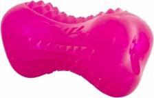 Игрушка для собак Rogz Жевательная игрушка для собак Yumz S косточка массажная для десен, розовая, 8,8 см