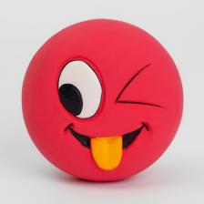 Игрушка для собак Rurri Игрушка из латекса для собак Смайлик, 5,5х3,5 см, красный