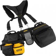 Инструмент: средства защиты Denzel Усиленный пояс монтажника с лямками сумки поясные, держатель для молотка 90290