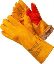 Инструмент: средства защиты Gward Краги из спилка Track Lux Zima оранжевого цвета с усиленной ладонью, утеплитель мех-мутон, р. XXL 6 пар XY241