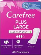 Прокладки Carefree Ежедневные прокладки PLUS LARGE ALOE VERA SCENT, с ароматом свежести, экстра защита, увеличенный размер, 48 шт, 1 упак
