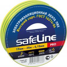 Изолента Safeline Изолента 19 мм х 25 м желто-зеленый