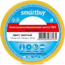 Изолента SmartBuy Изолента ПВХ, 0.18мм/19мм/20м, желтая (SBE-IT-19-20-y)