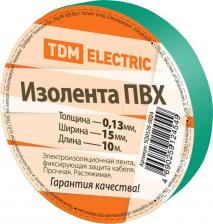 Изолента TDM Electric Изолента ПВХ 0,13*15мм Зеленая 10метров